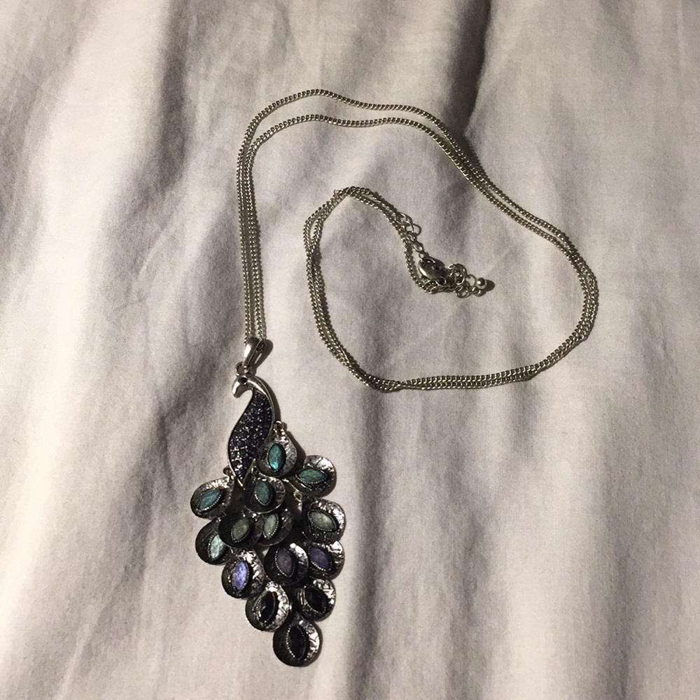 ‼️BUNDLE ME‼️ Silver Headband Peacock Necklace